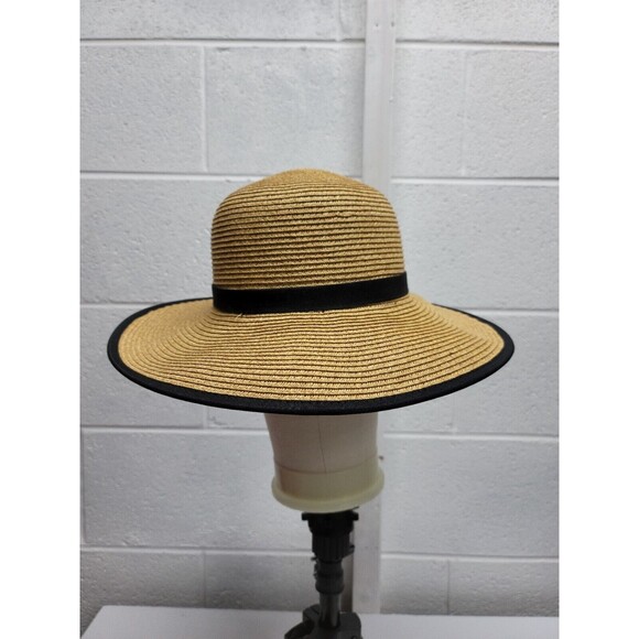 Bets Hackney Beige and Blue Straw Hat - Picture 1 of 8